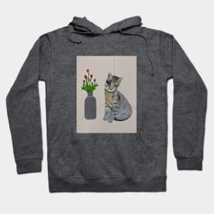 Tabby Cat Print Hoodie